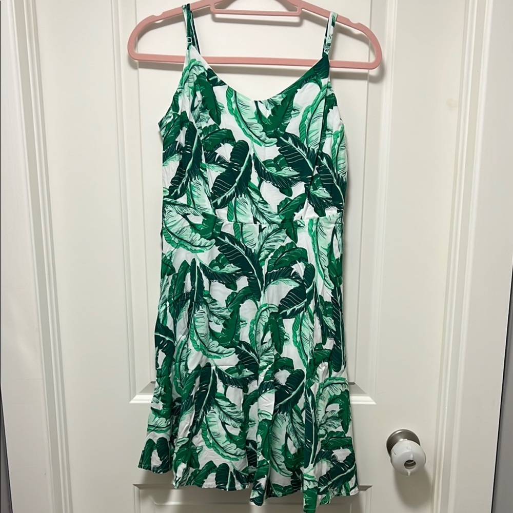 Old Navy Green and White Mini Sundress